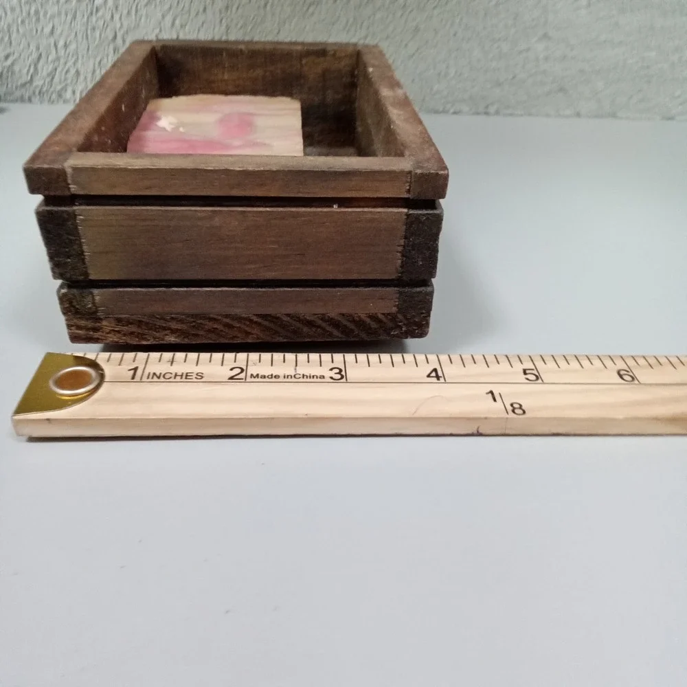 Rustic Wooden Soap Box Crate Footed Soap Dish Brown Farmhouse Bathroom Decor